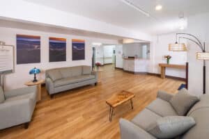Lobby and front desk at Orchard View Post Acute